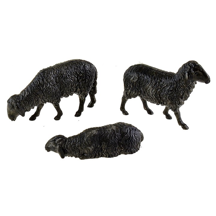 Conjunto de 3 ovejas negras Landi Moranduzzo para estatuas de