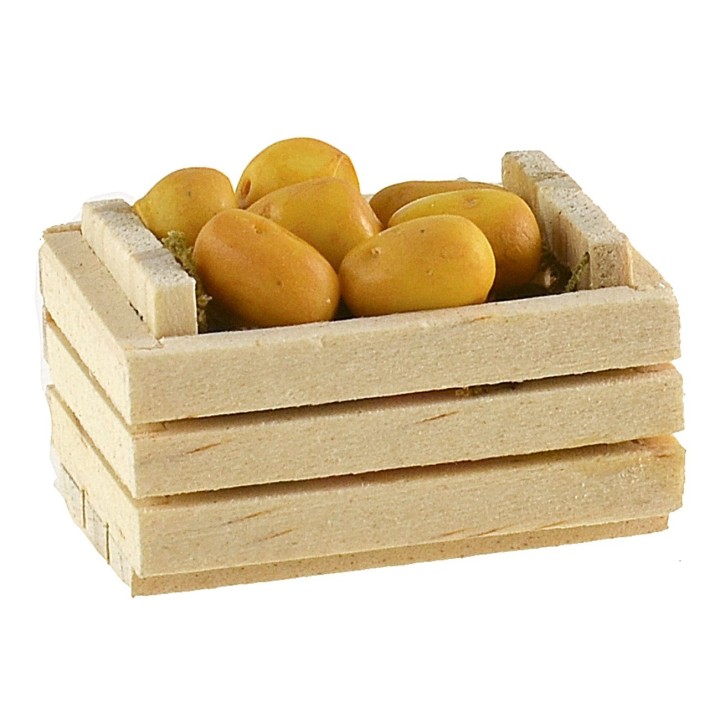 Caja de madera con patatas cm 3,5x2,6x1,6 h
