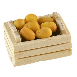 Caja de madera con patatas cm 3,5x2,6x1,6 h