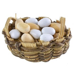Cesta ovalada con huevos cm 4,8x3,3x2,5 h.