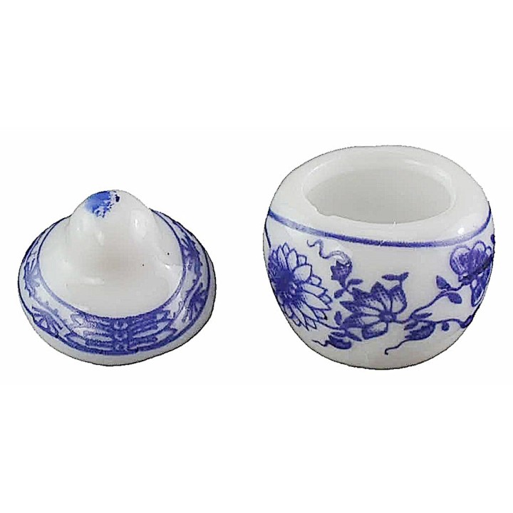 Ceramic jar with lid h 2.2 cm nativity scene accessories