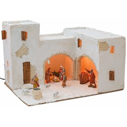 Belén árabe iluminado completo con figuras de 40,5x31x26,5 cm h