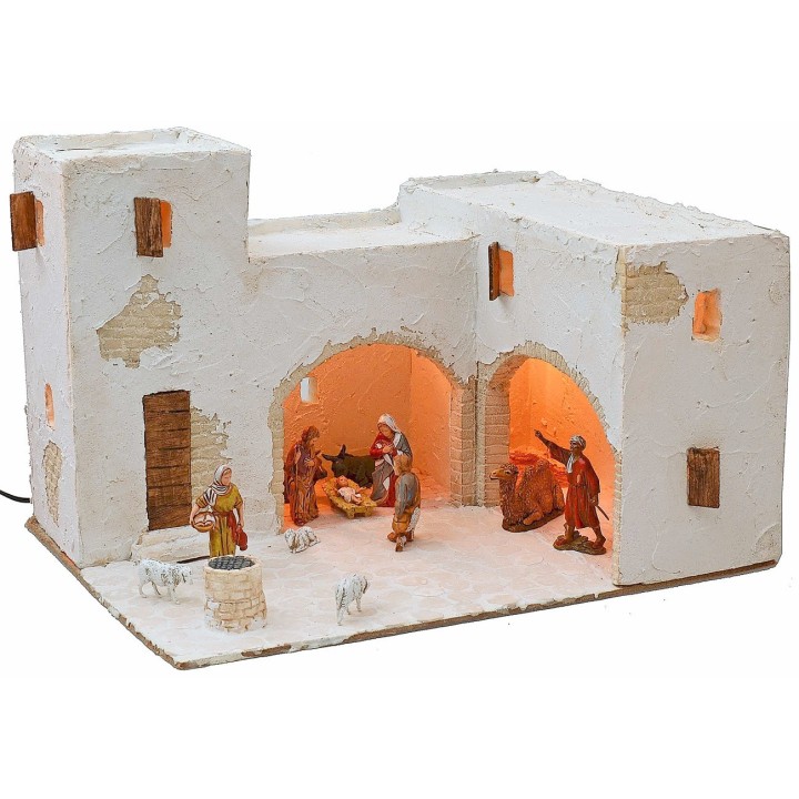 Belén árabe iluminado completo con figuras de 40,5x31x26,5 cm h