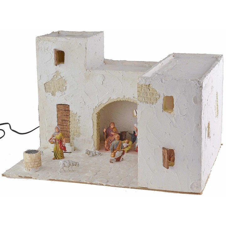 Belén árabe iluminado completo con figuras de 40,5x31x26,5 cm h