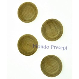 Set 4 piattini in legno cm 1,5