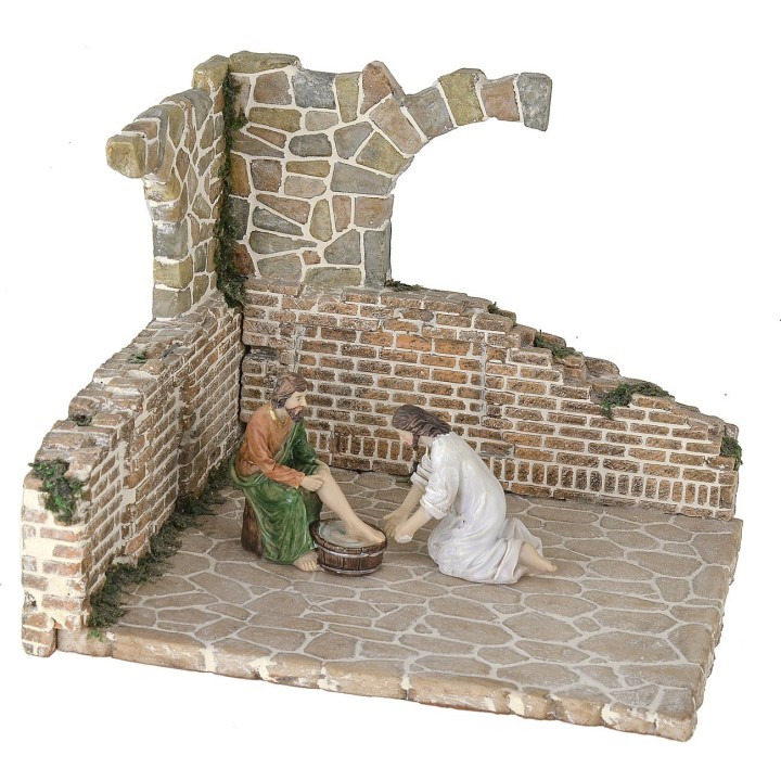 Resin setting for nativity scene 20x17.5x16 cm h