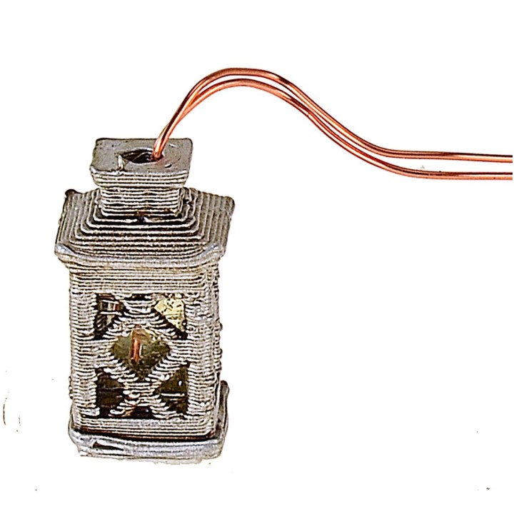 Linterna mediana trabajada con led amarillo 3 Volt cm 1,8 h