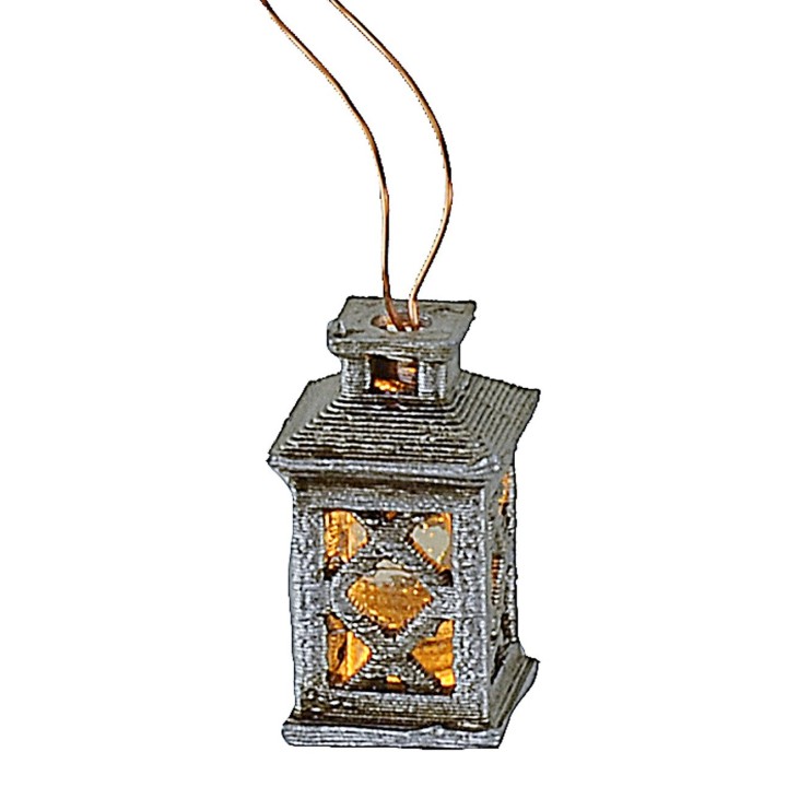Large lantern worked with 3 Volt yellow LED, 2.1 cm h