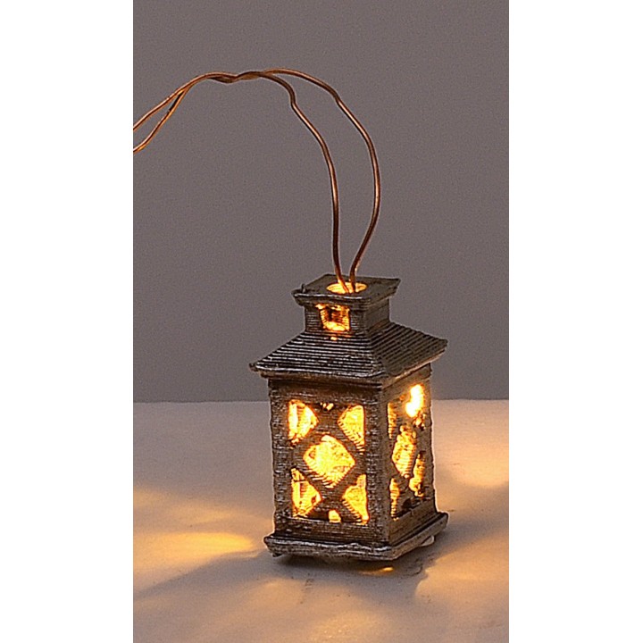 Large lantern worked with 3 Volt yellow LED, 2.1 cm h