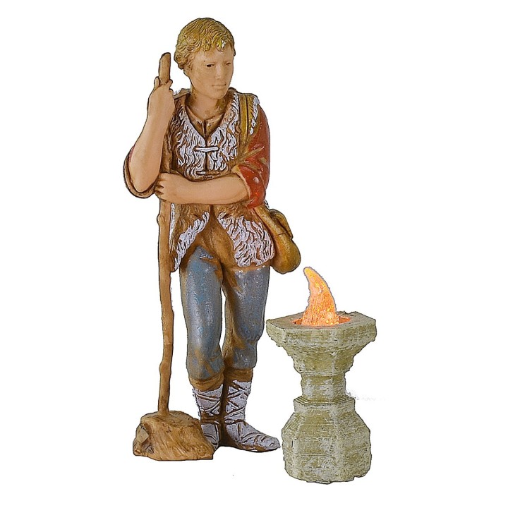 Braciere piccolo con led arancio tremolante 12 Volt cm 2,7 h
