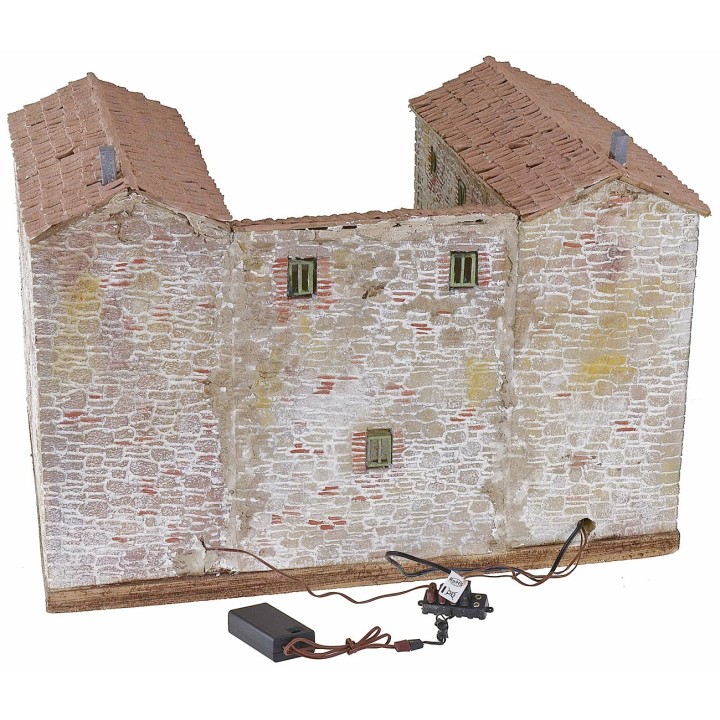 Casita enlucida con horno funcional iluminado completo de