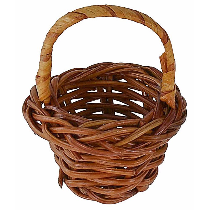 Wicker basket with handle ø 5x6.2 cm h nativity accessories