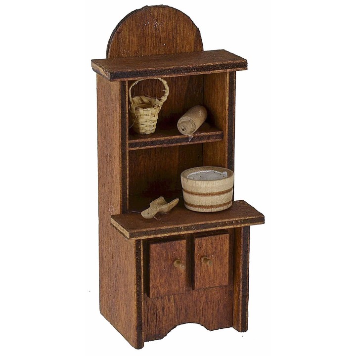 Wooden sideboard with small parts 5.6x4.6x12.5 cm h