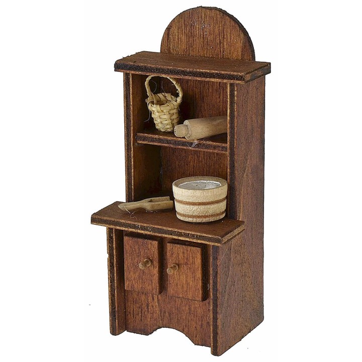 Wooden sideboard with small parts 5.6x4.6x12.5 cm h