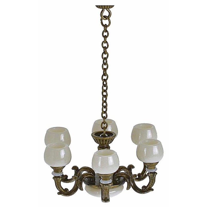 Lampadario a 6 bracci color bronzo