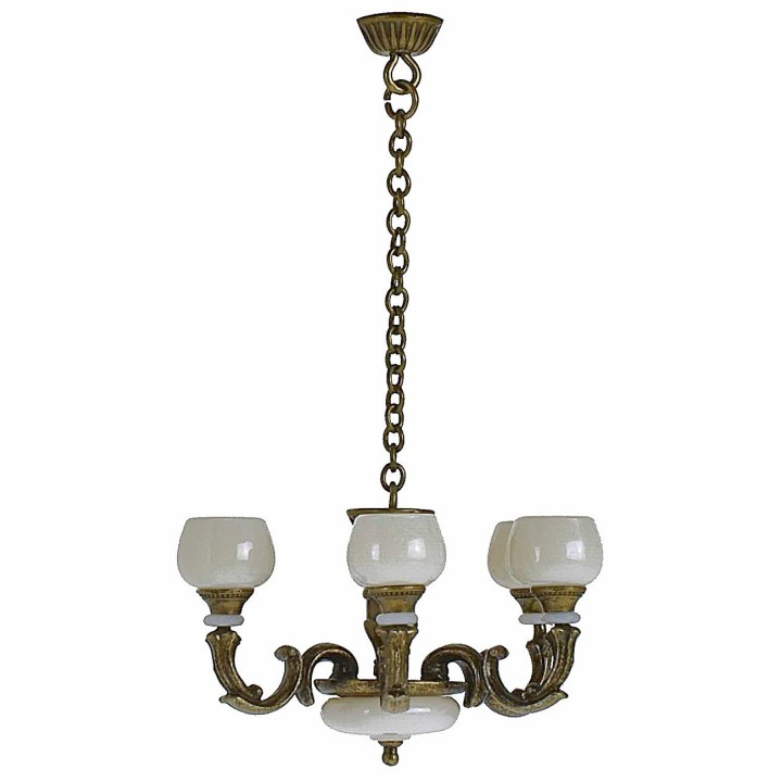 Bronze colored 6-arm chandelier