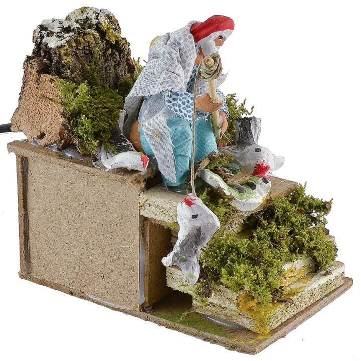 Pescador de terracota con movimiento