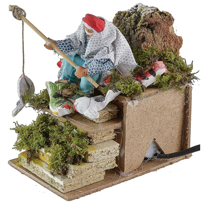 Terracotta fisherman with movement