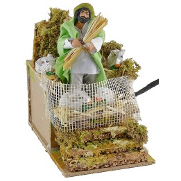 Farmer on the move feeding rabbits 10 cm