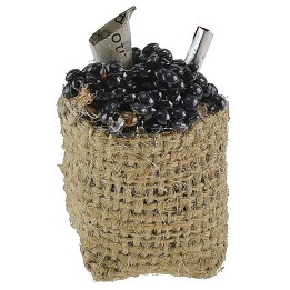 Saco de yute con aceitunas negras cm 3,5 h