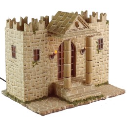 Castillo de resina con torres iluminadas cm 31x25x24,5 h