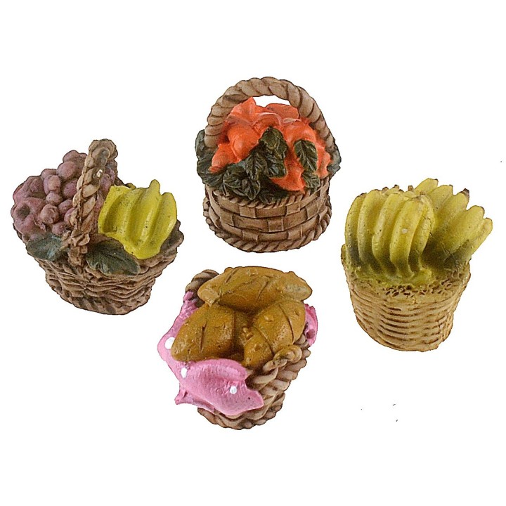 Set de 4 cestas de resina surtidas ø 2 cm