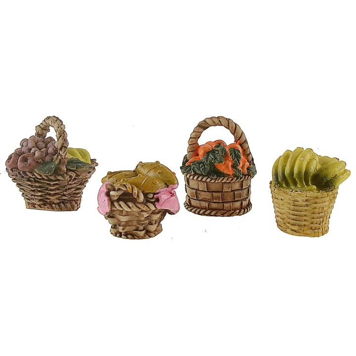 Set of 4 assorted resin baskets ø 2 cm