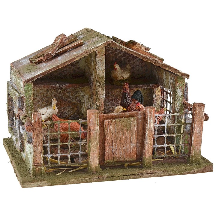 Pollaio per presepe cm 19x14,5x13 h