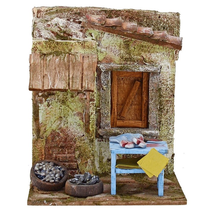 Fishmonger's shop cm 17.5x15x21 h. 