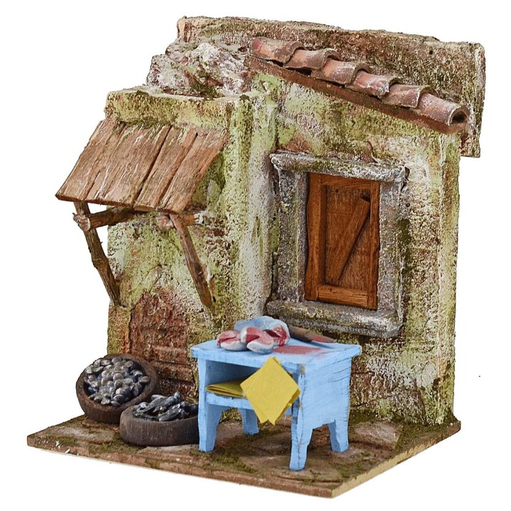 Fishmonger's shop cm 17.5x15x21 h. 