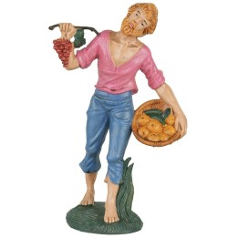 Hombre con cesta de fruta 15 cm Euromarchi