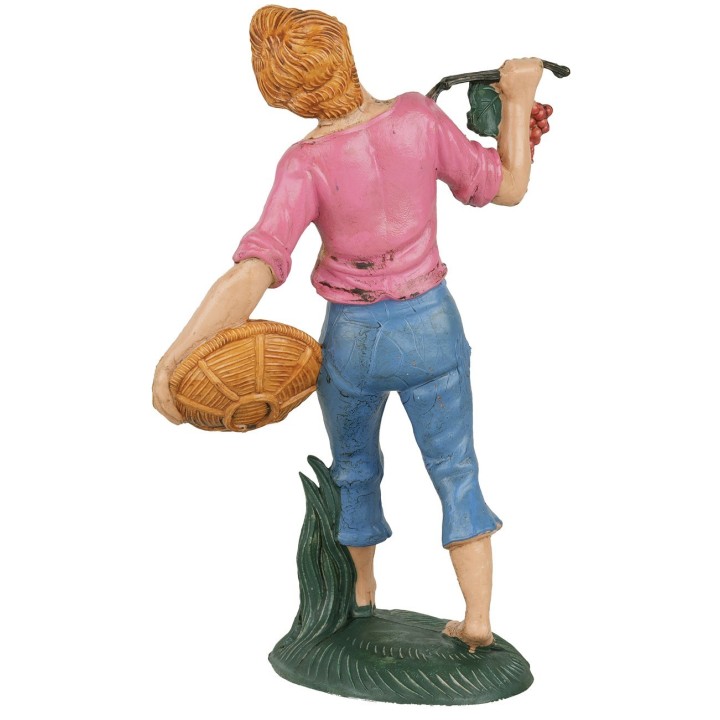 Uomo con cesto di frutta 15 cm Euromarchi