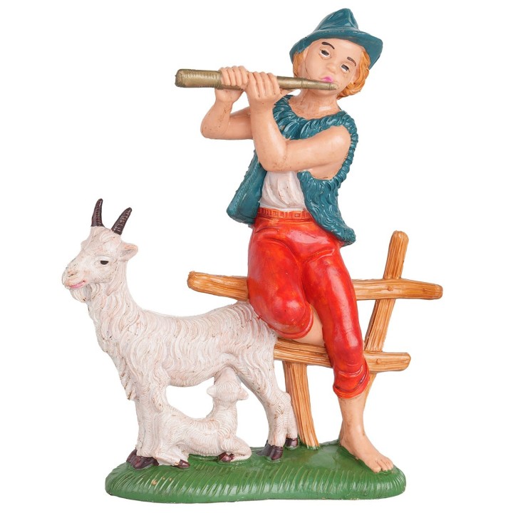 Pifferaio con cabras 15 cm Euromarchi