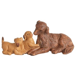 Famiglia di cani per statue 12 cm Fontanini