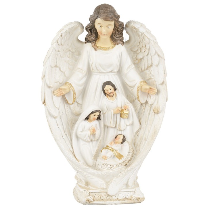 Nativity with angel cm 7.5x8x22.5 h.