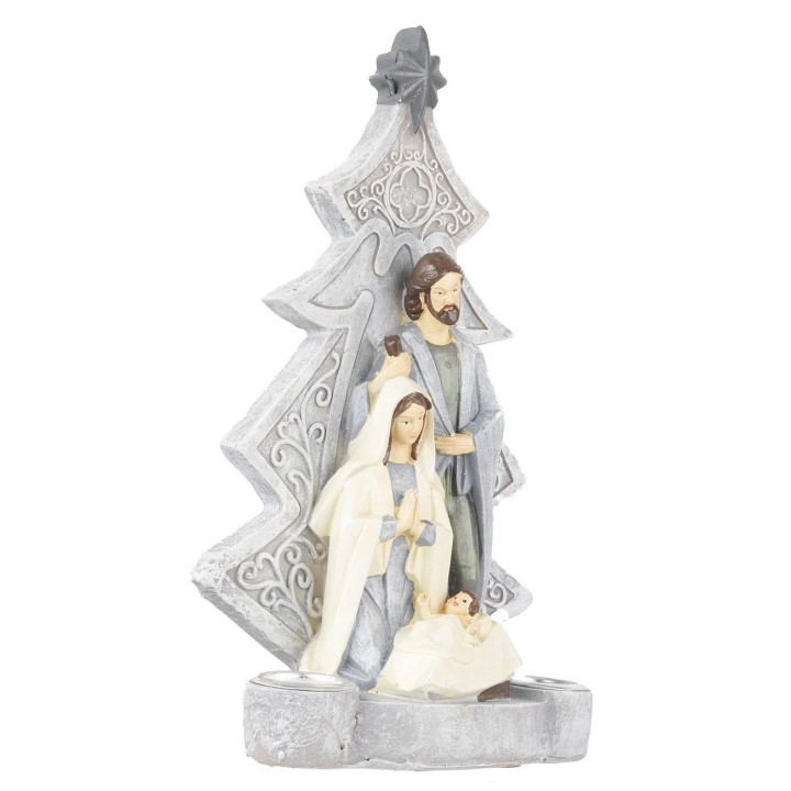 Natividad con árbol portavelas cm 12x5x20,5 h.
