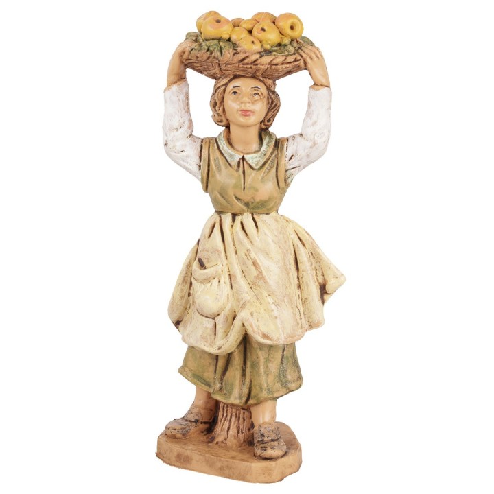 Mujer con cesta de fruta 10 cm Euromarchi lux