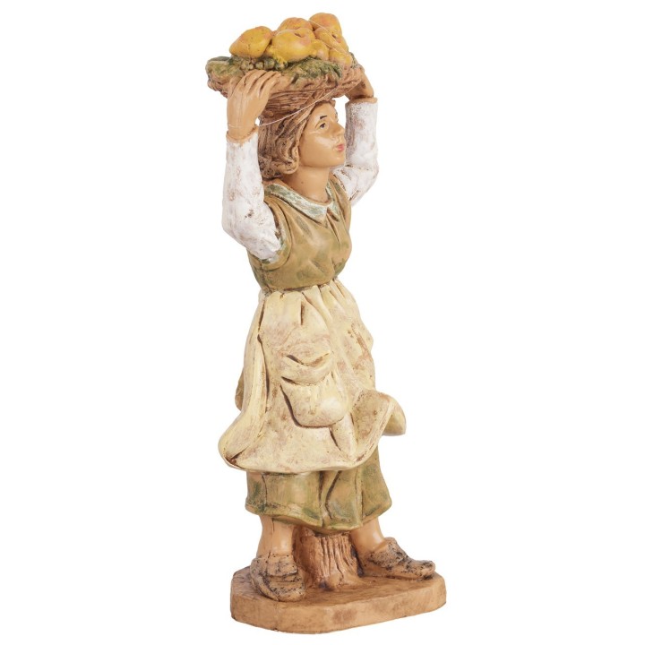 Woman with fruit basket 10 cm Euromarchi lux