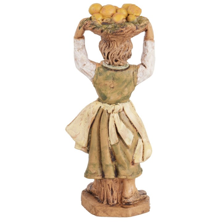 Mujer con cesta de fruta 10 cm Euromarchi lux