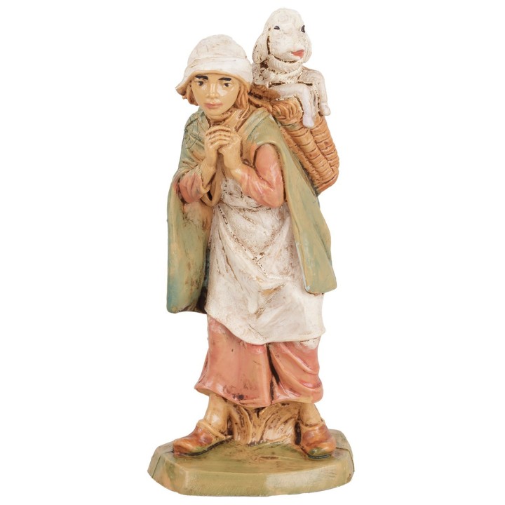 Woman with lamb on her shoulders 10 cm Euromarchi lux