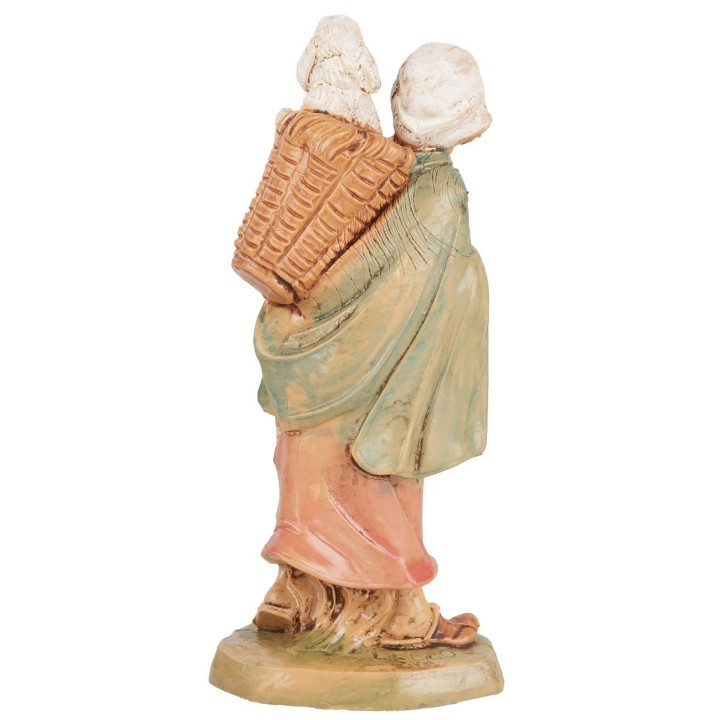 Donna con agnello sulle spalle 10 cm Euromarchi lux