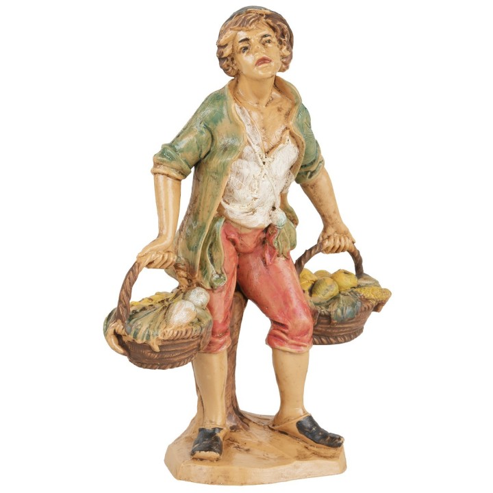 Shepherd with fruit baskets 10 cm Euromarchi lux