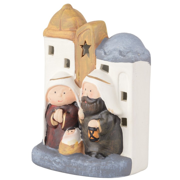 Illuminated Naïf Nativity cm 9x6.5x13 h