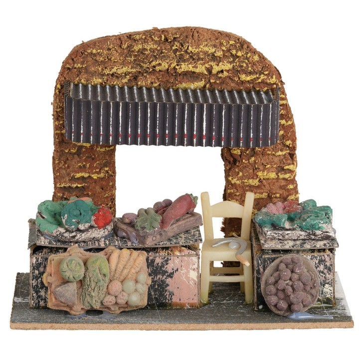Bottega del fruttivendolo in resina cm 15x8x12,5 h