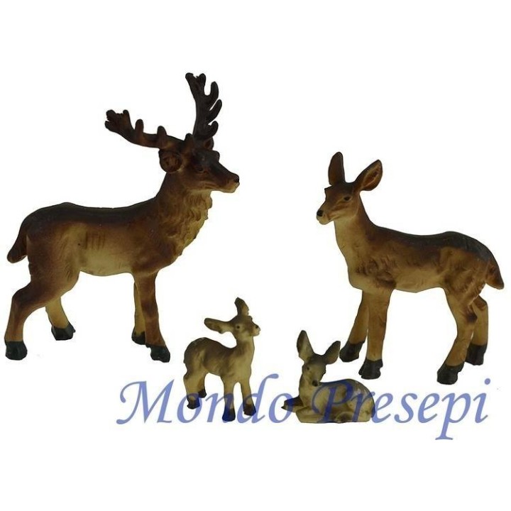 Set 4 cervi in resina