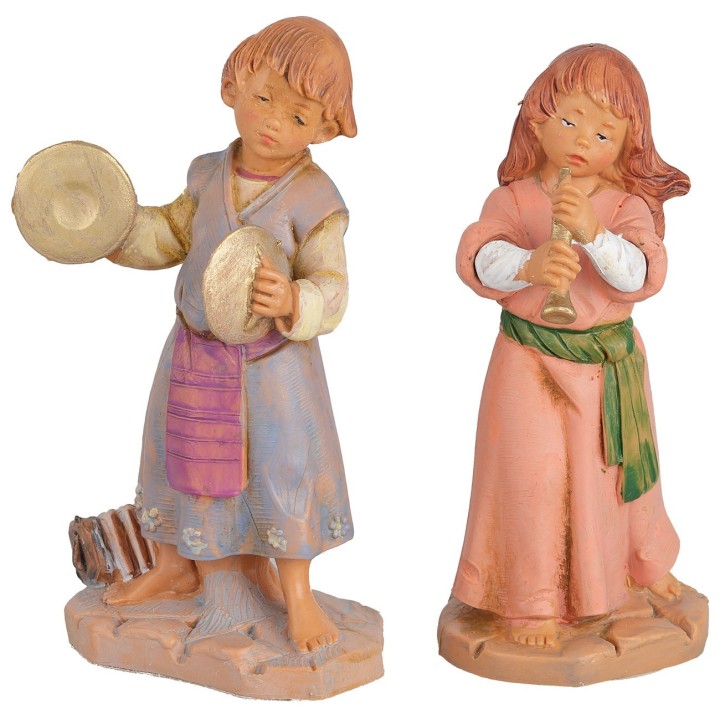 Duo de niños músicos de la serie 12 cm Fontanini