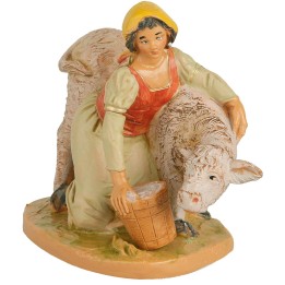 Young man with calf, series 12 cm, Fontanini