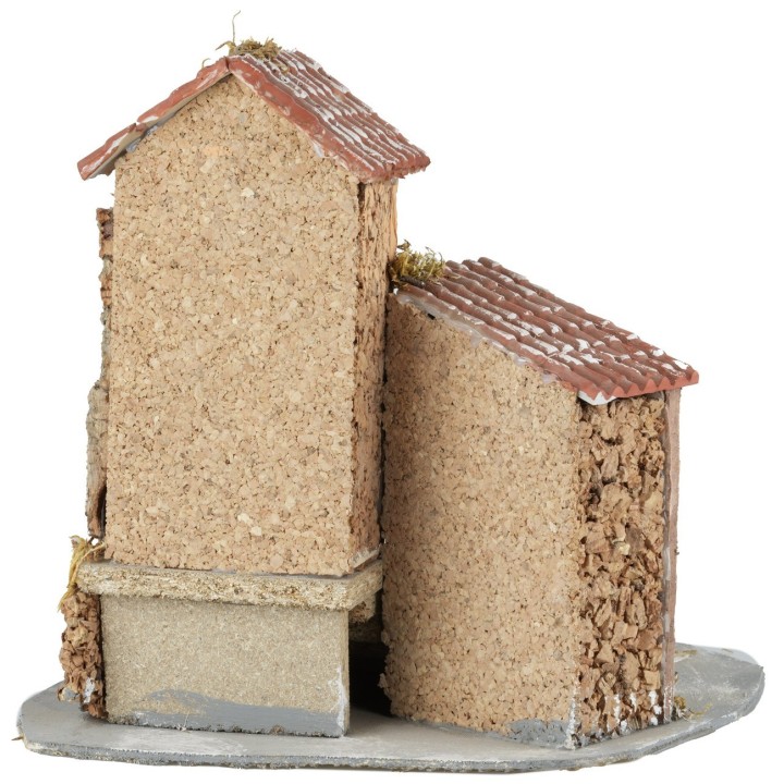 Gruppo di case con scalinata cm 23x27x24,5 h
