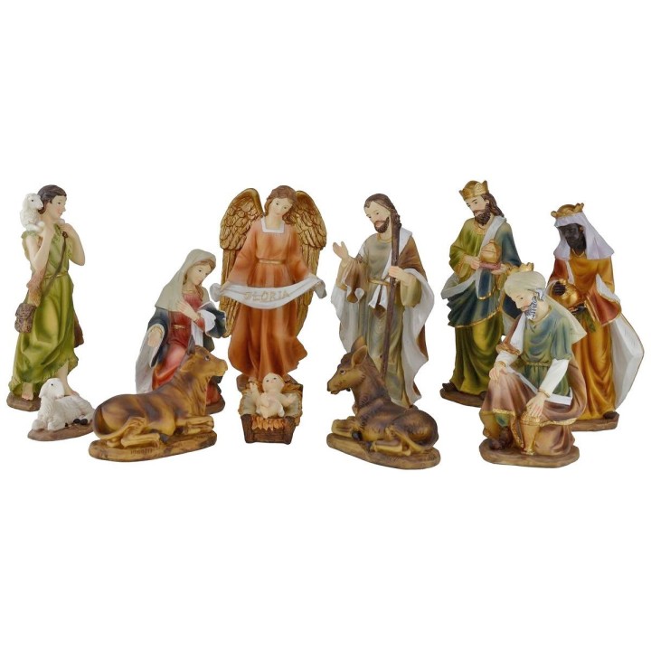 Nativity in set of 11 subjects 15 cm in resin