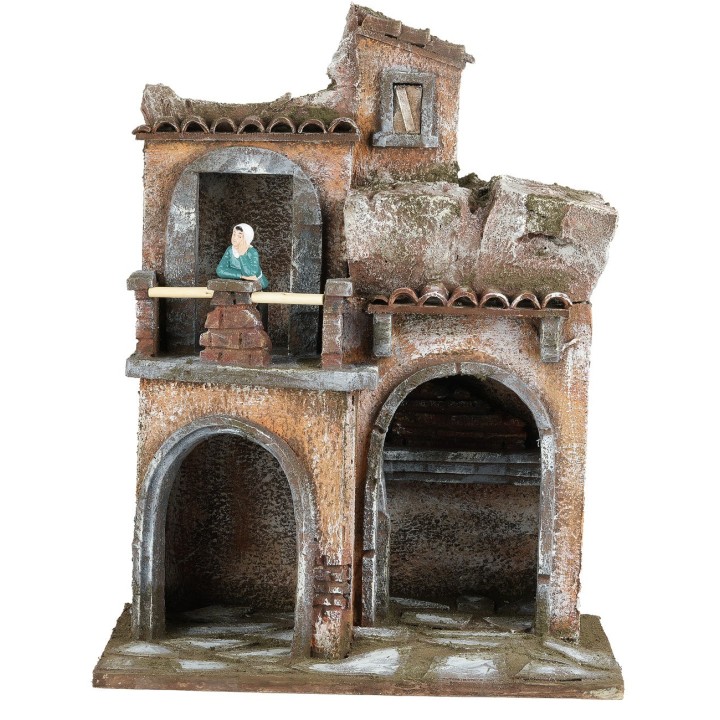 Two-story house for 10 cm series figurines